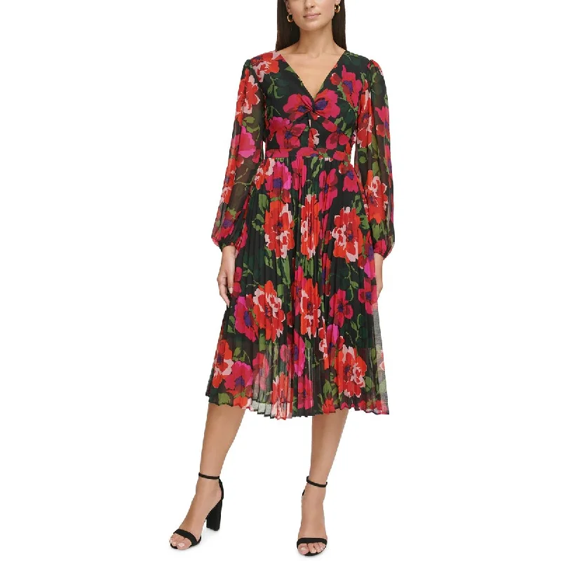 Kensie Womens Floral Midi Cocktail And Party Dress Tunics Chinos classic