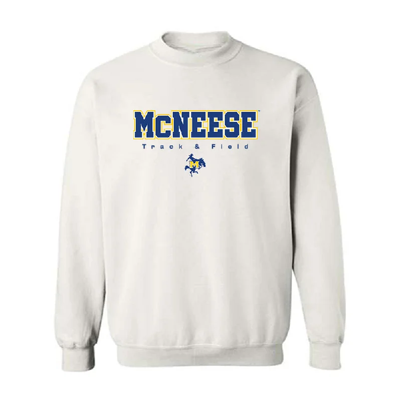 McNeese State - NCAA Women's Track & Field : Brianna Underwood - Classic Shersey Crewneck Sweatshirt Hoodie with Hidden Zipper Minimalist Clean