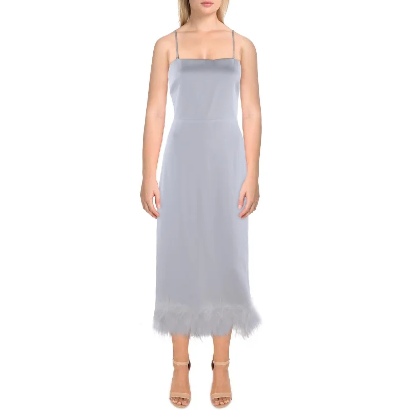 Lucy Paris Womens Feather Trim Long Cocktail And Party Dress Tunics Leisure comfortable Lucy Paris Womens Feather Trim Long Cocktail And Party Dress Tunics Leisure comfortable