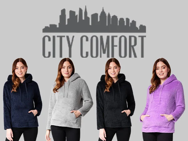 CityComfort Hoodies for Women - Fleece Hoodie for Women Hoodie with Snap Buttons Easy Quick