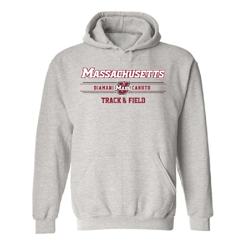 UMass - NCAA Women's Track & Field : Diamani Canuto - Classic Fashion Shersey Hooded Sweatshirt Hoodie with Ribbed Cuffs Snug Fit Comfort