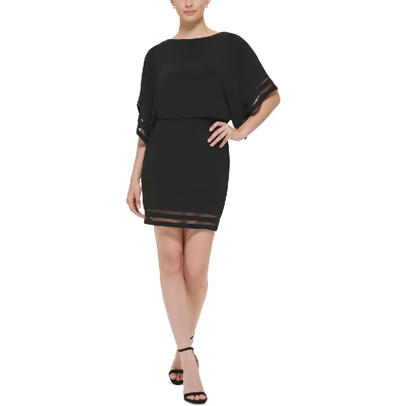 Jessica Howard Womens Illusion Midi Cocktail And Party Dress Tunics Vintage classic