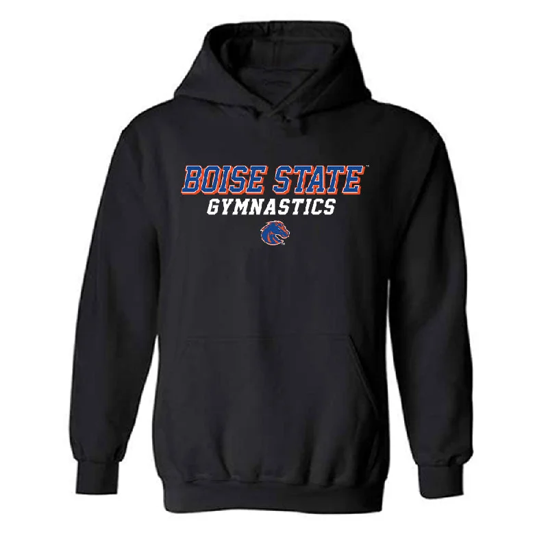Boise State - NCAA Women's Gymnastics : Julia Melchert - Hooded Sweatshirt Classic Shersey Hoodie with Snap Buttons Easy Quick