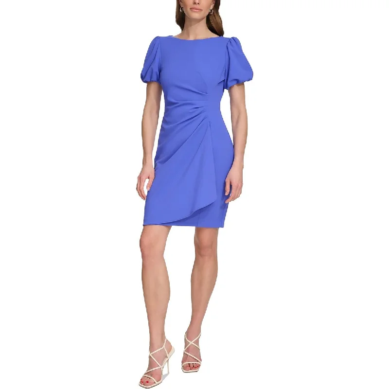 DKNY Womens Pleated Crepe Cocktail And Party Dress High-Low Hemline Casual