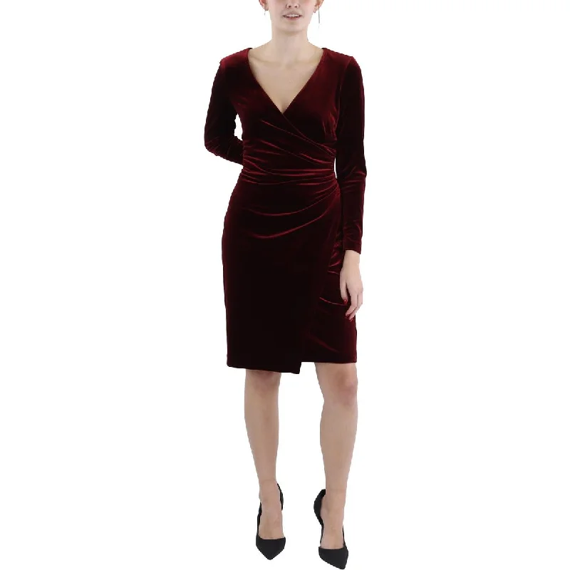 Lauren Ralph Lauren Womens Ruched Velvet Cocktail And Party Dress Tunics Practical durable