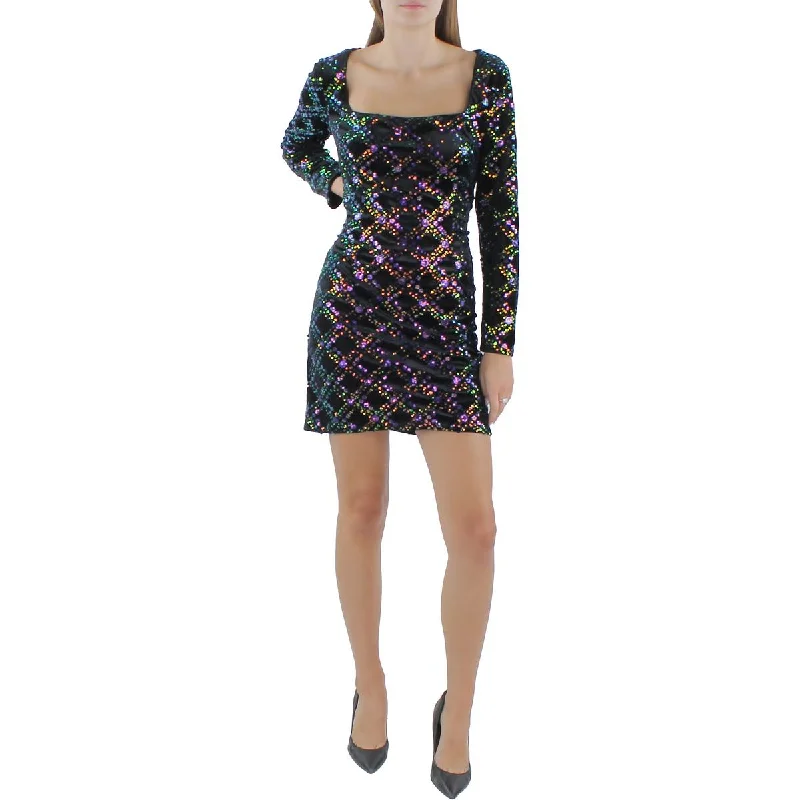Donna Morgan Womens Sequined Velvet Cocktail And Party Dress Tunics Top Casual