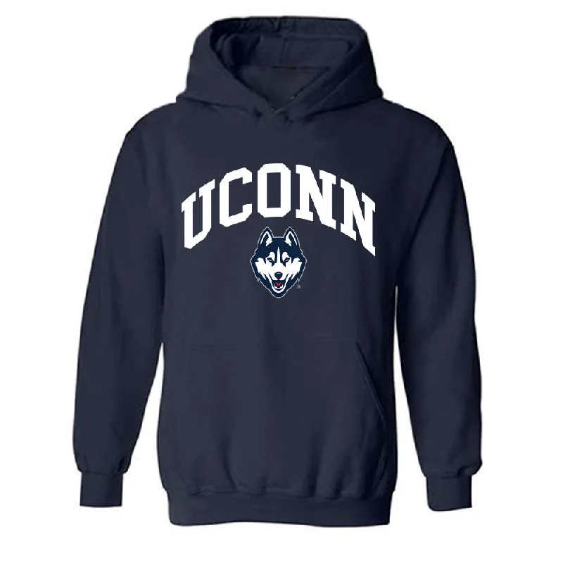 UConn - NCAA Women's Track & Field (Outdoor) : Mallory Malz Hooded Sweatshirt Hoodie with Metallic Shiny Futuristic