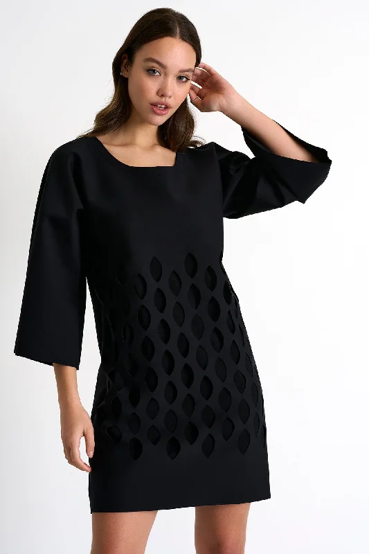 Flared Sleeve Dress With Cut-Out Details - 52357-65-800 Pencil Office Professional