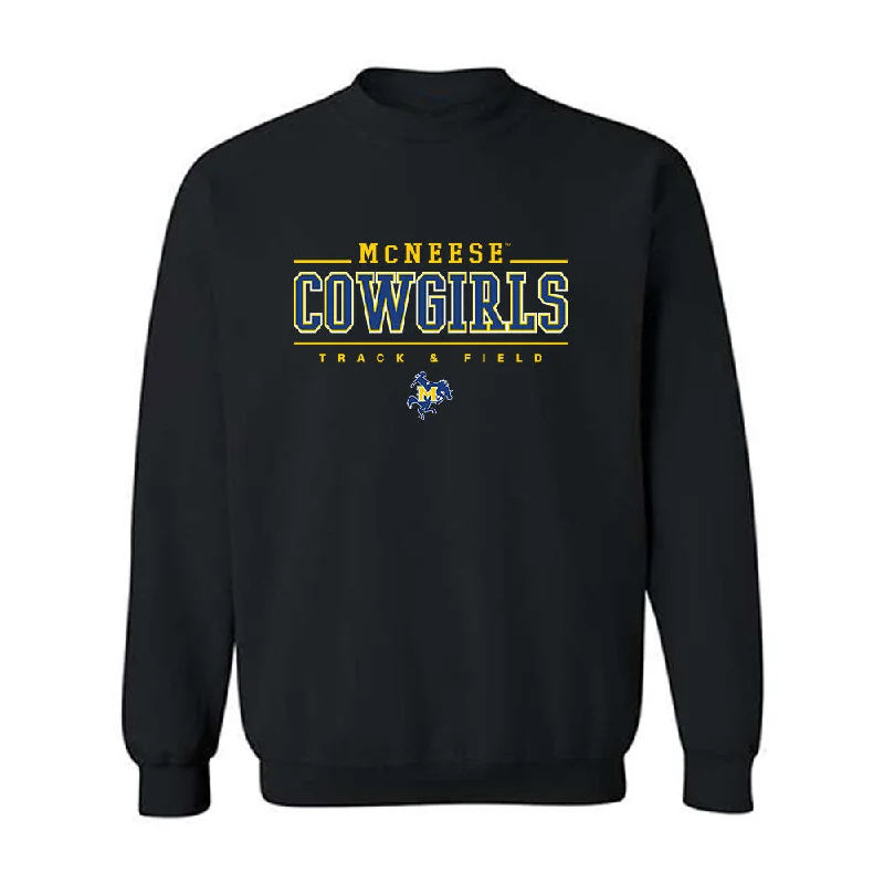 McNeese State - NCAA Women's Track & Field : Brianna Underwood - Classic Shersey Crewneck Sweatshirt Hoodie with Exposed Zipper Edgy Industrial