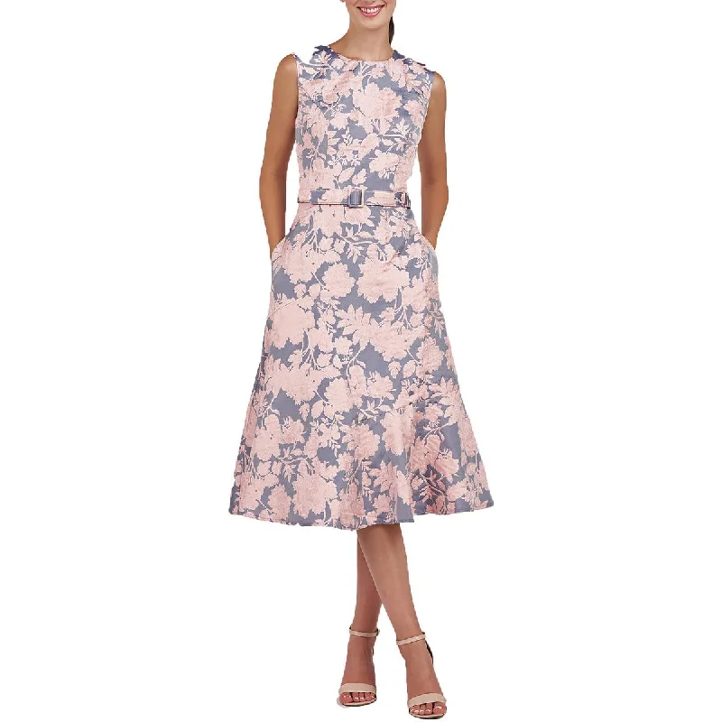 Kay Unger New York Womens Floral Knee-Length Cocktail And Party Dress Tunics Print Colorful