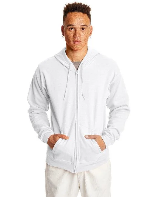 Hanes Adult 7.8 oz. EcoSmart  50/50 Full-Zip Hooded Sweatshirt P180 Zip Hoodie Drawstring Kangaroo Pocket