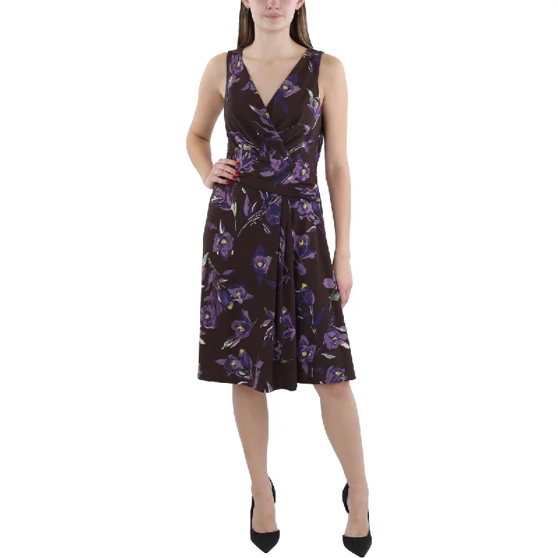 Lauren Ralph Lauren Womens Pleated Midi Cocktail And Party Dress Tunics Stylish elegant