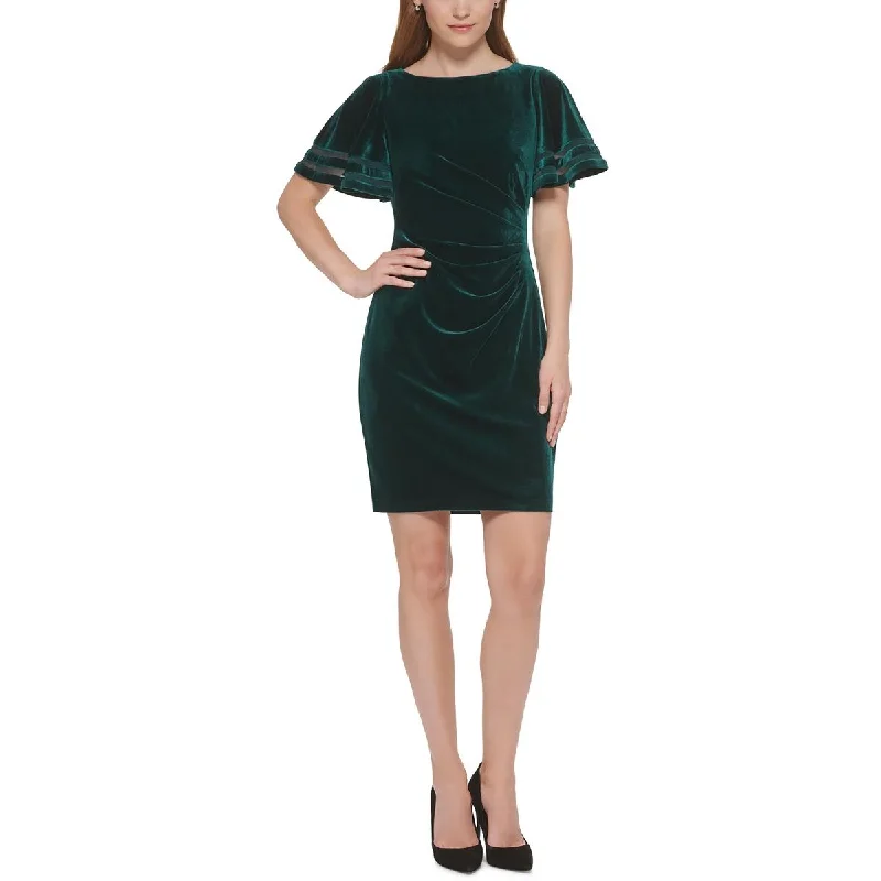 Jessica Howard Womens Petites Gathered Velvet Cocktail and Party Dress Tunics New arrival