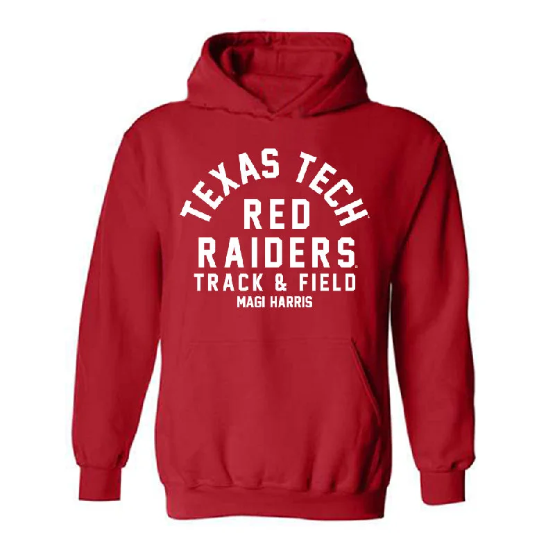 Texas Tech - NCAA Women's Track & Field : Magi' Harris - Classic Fashion Shersey Hooded Sweatshirt Hooded Sweatshirt Casual Wear Street Style