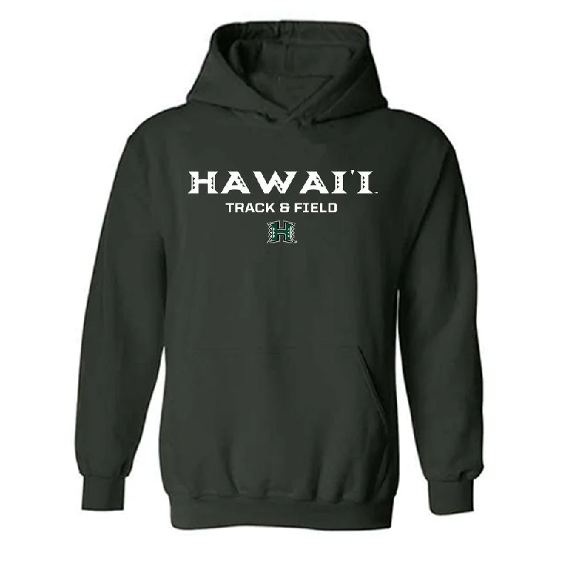 Hawaii - NCAA Women's Track & Field : elizabeth wade - Classic Shersey Hooded Sweatshirt Hoodie with Hem Frayed Vintage Worn
