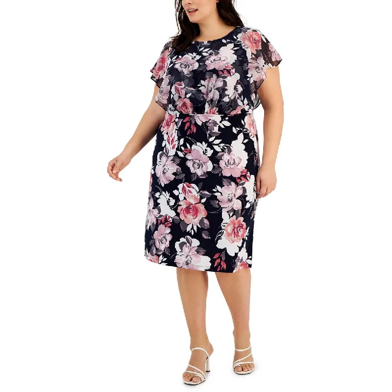 Connected Apparel Womens Plus Jersey Cocktail And Party Dress Tunics Brand named