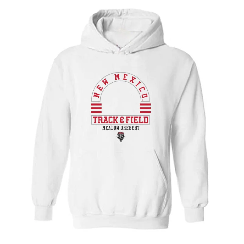 New Mexico - NCAA Women's Track & Field : Meadow Drebert - Classic Fashion Shersey Hooded Sweatshirt Hoodie with Pastel Soft Subtle