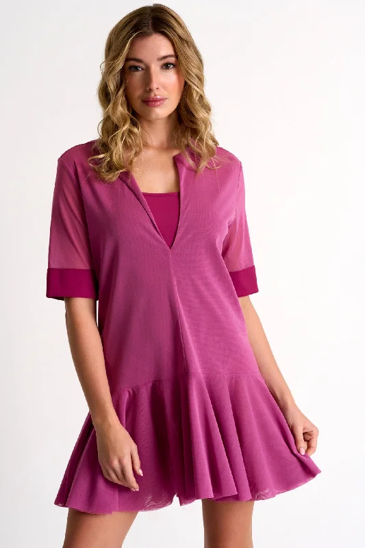 Short Flowy Dress - 52333-66-320 Tunics stripes playful