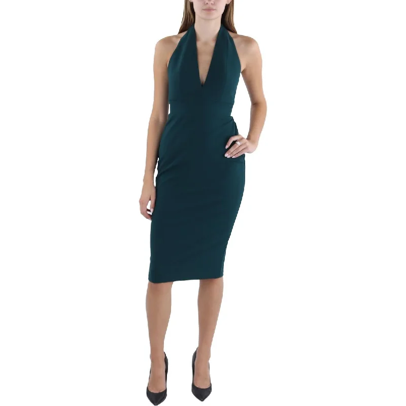 Dress The Population Womens Halter Knee-Length Cocktail And Party Dress Tunics Floral girly
