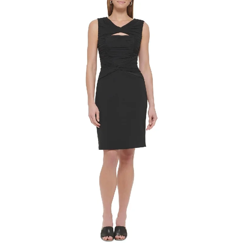 DKNY Womens Ruched  Cocktail And Party Dress Pleated Skirt Elegant