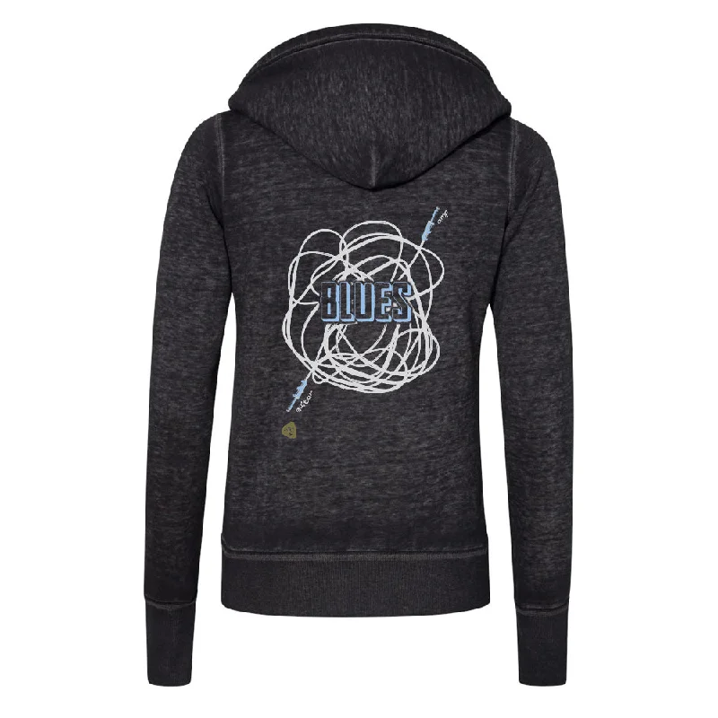 Tangled Up in Blues J. America Zip-Up Hooded Sweatshirt (Women) Hoodie with Drawstring Waist Adjustable Fitted