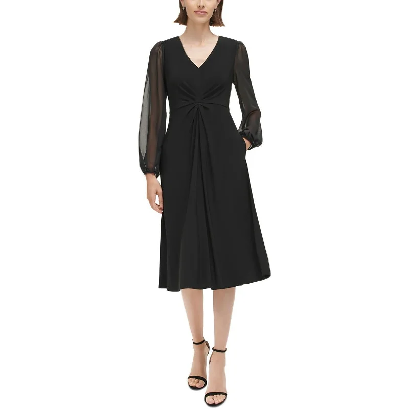 Jessica Howard Womens Petites Bishop Sleeve Knee-Length Cocktail And Party Dress Tunics Designer luxury