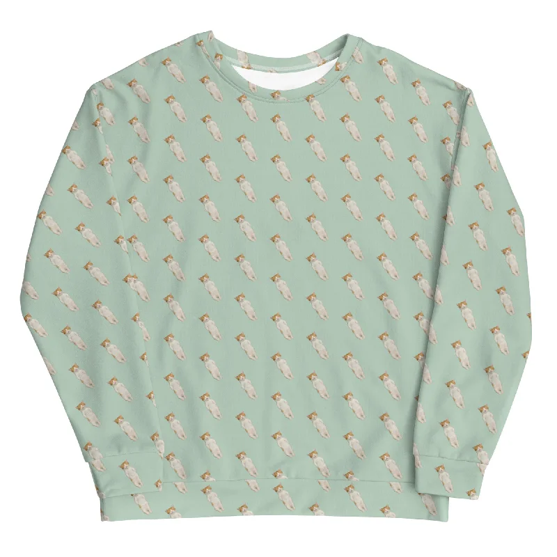 Napping Kitten Sweatshirt Hoodie with Back Slit Movement Comfort