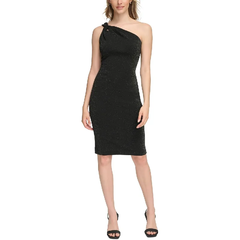Calvin Klein Womens    One Shoulder Midi Cocktail And Party Dress Tunics Travel practical