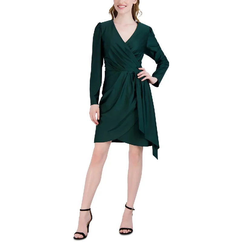 Julia Jordan Womens Satin Above Knee Cocktail And Party Dress Bodycon Fitted Nightout