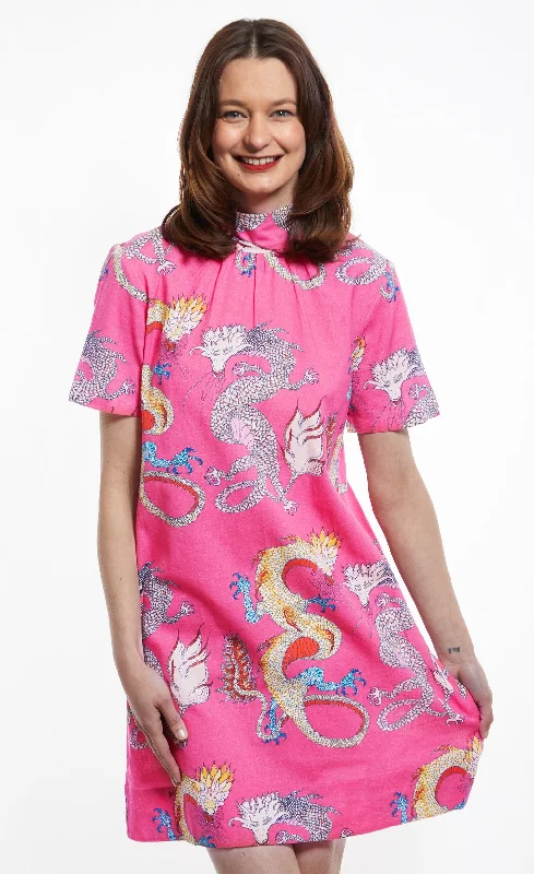 Savannah Dress with Pink Print Tunics Cozy soft