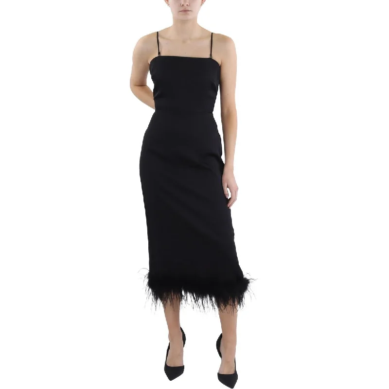 Lucy Paris Womens Feathers Midi Cocktail And Party Dress Tunics Yoga stretchy