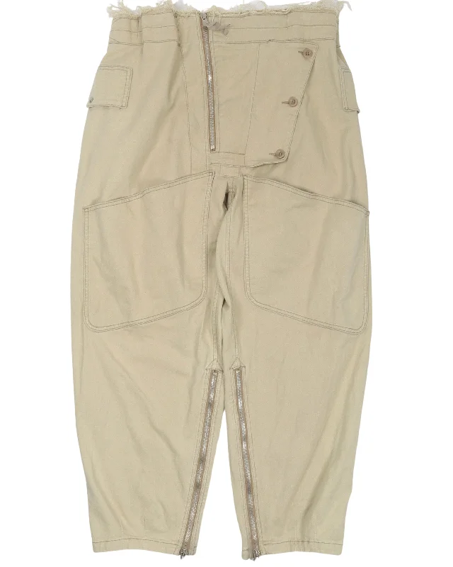 Belted Moto Pants Stretch Fit Pants