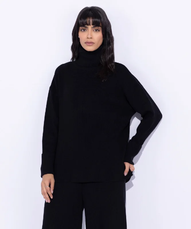 Ribbed Turtle Neck Sweater High Neck Crew Neck V-Neck