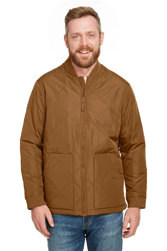 Harriton Mens Dockside Water Resistant Insulated Full Zip Jacket - Duck Brown Notch Collar Jacket Peter Pan Collar Jacket Cowl Neck Jacket