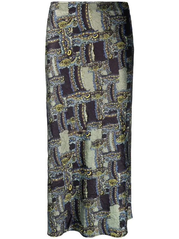 CRINKLED SATIN MIDI SKIRT ruffled skirt detail