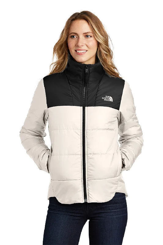 The North Face Womens Everyday Water Resistant Insulated Full Zip Jacket - Vintage White Zip Front Button Front Snap Front The North Face Womens Everyday Water Resistant Insulated Full Zip Jacket - Vintage White Zip Front Button Front Snap Front