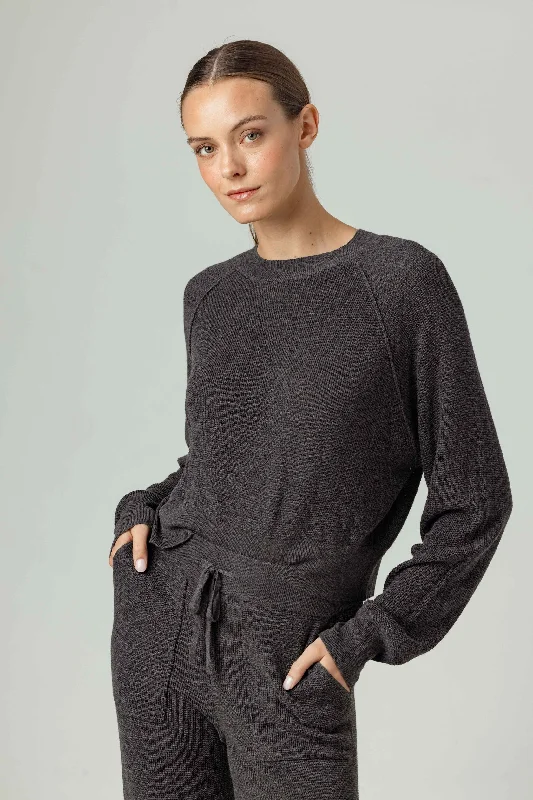 Alessia Sweater Charcoal - Sundays Spandex Rayon Corduroy