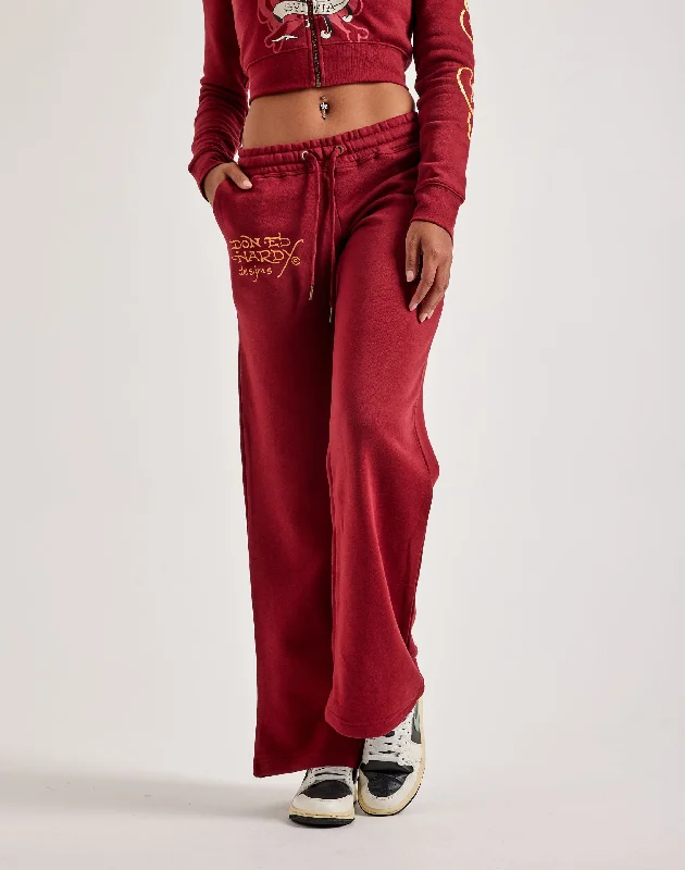 Ed Hardy Amor Butterfly Fleece Pants Slim-Fit Leggings