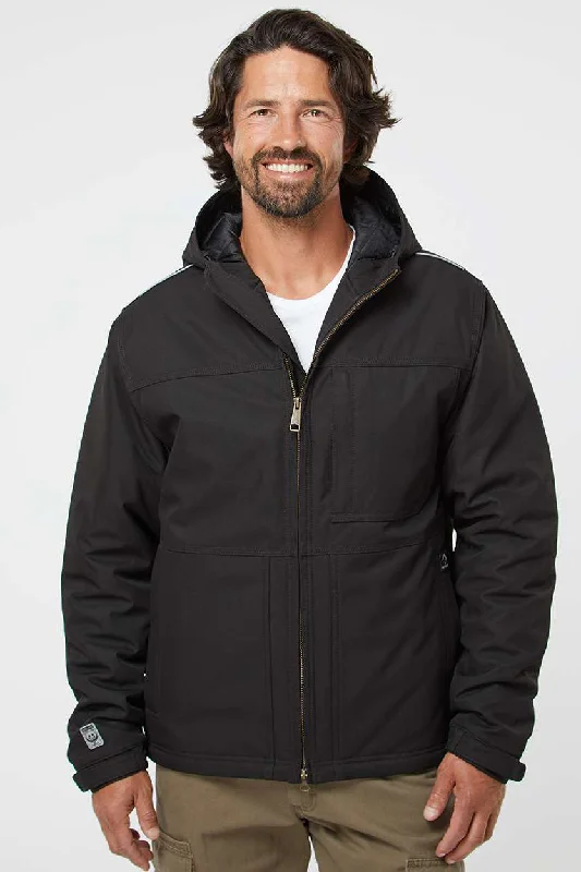 Dri Duck Mens Kodiak GrizzlyTex Water Resistant Canvas Full Zip Hooded Jacket - Black Jersey Jacket Tulle Jacket Batik Jacket