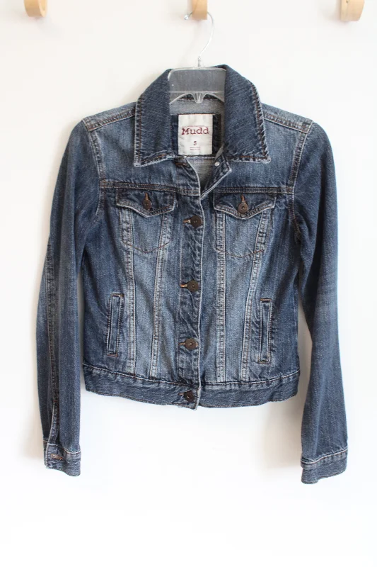 Mudd Dark Wash Denim Jacket | S Satin Jacket Silk Jacket Chiffon Jacket