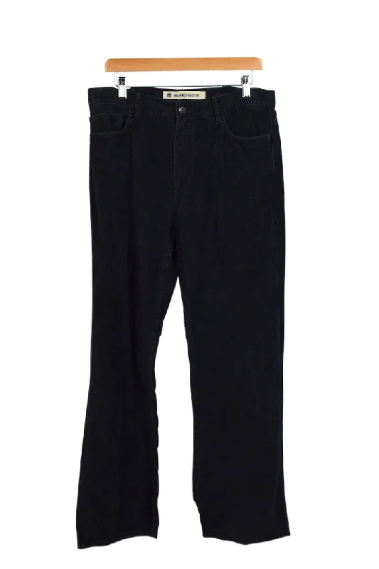 Black Corduroy Gap Brand Pants Trendy High-Waist Trousers