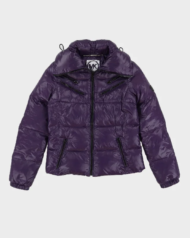 Michael Kors Purple Puffer Jacket - S Anorak Shell Jacket Lightweight Jacket