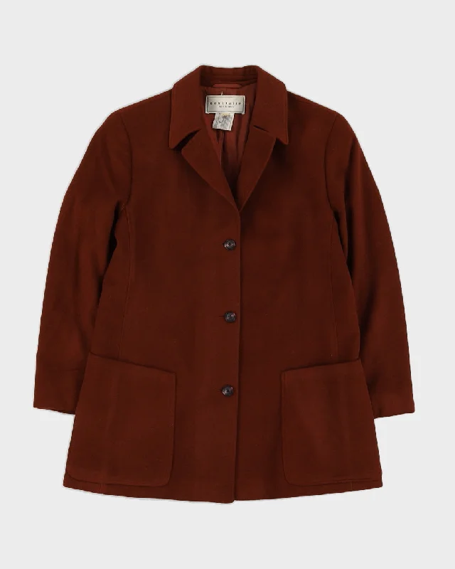 Louis Feraud Contraire Brown Wool Jacket - S Nylon Fabric Polyester Fabric Spandex Fabric