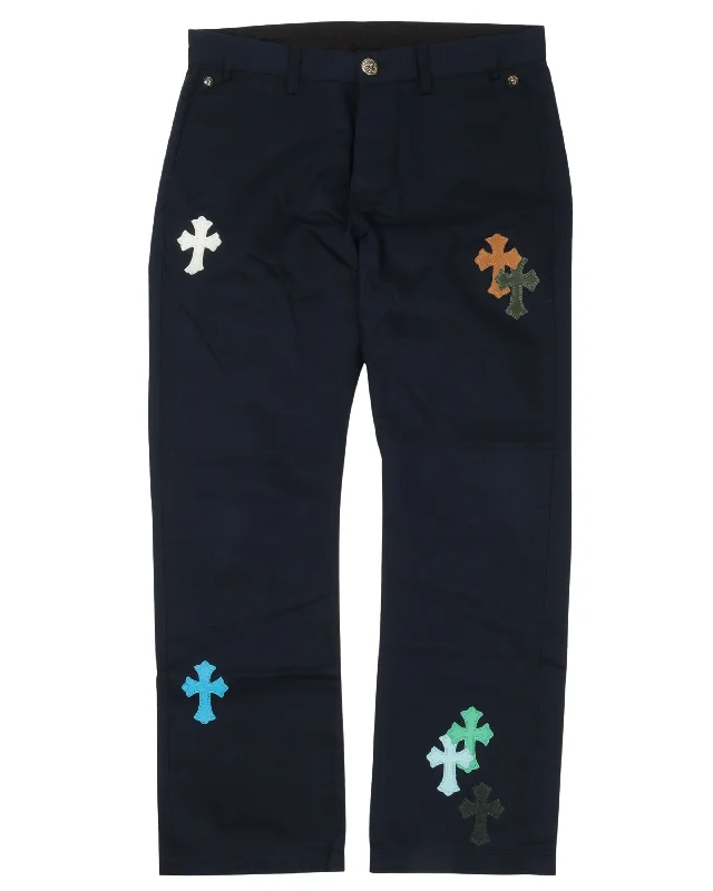 1 of 1 Special Order Cross Patch Chino Pants Trendy Wide-Legged Trousers