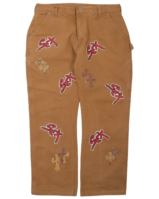 Sex Records Leather Patch Pants Classic Chino Pants