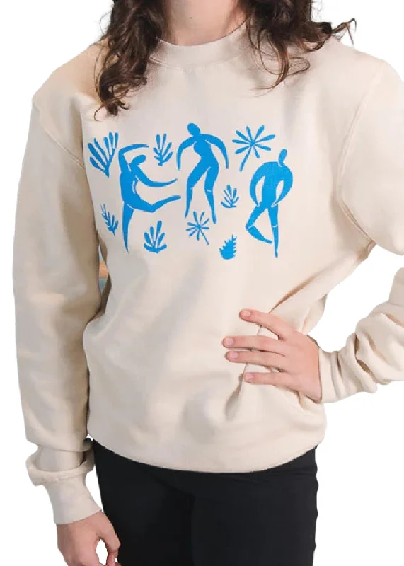 Art of Dance Crewneck Sweater Boat Neck Shawl Collar Notched Collar
