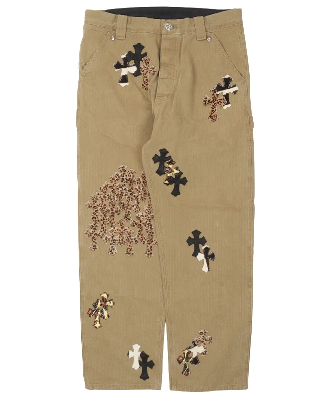 1 of 1 Cross Patch Chino Pants Trendy Tapered Pants