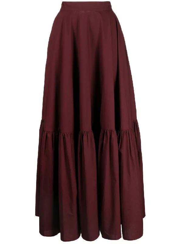 PLAN C POPELINE SKIRT BURGDY leather skirt sleek