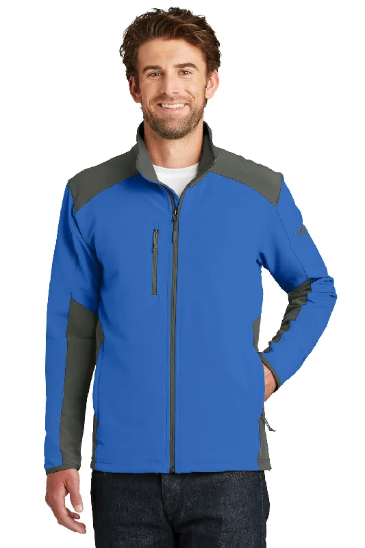 The North Face Mens Tech Wind & Water Resistant Full Zip Jacket - Monster Blue/Asphalt Grey - Closeout Fleece Jacket Down Jacket Parka