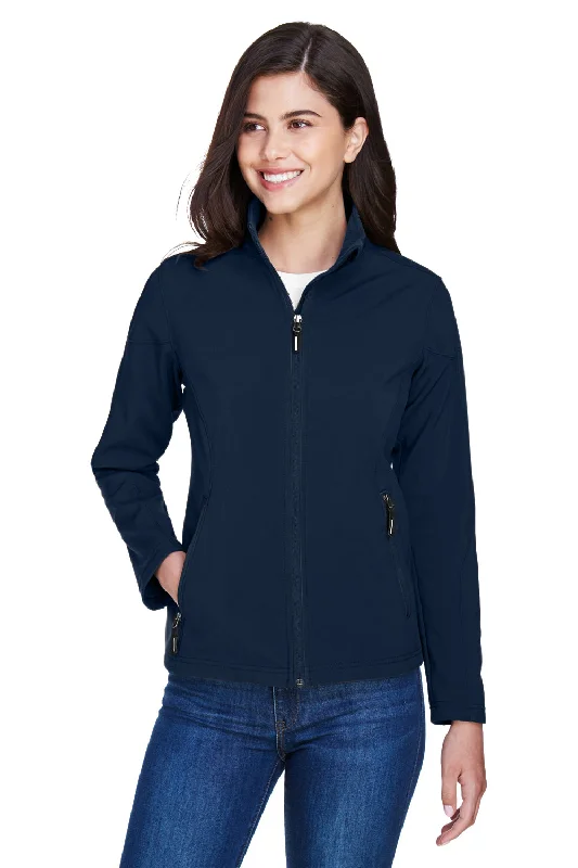 Core 365 Womens Cruise Water Resistant Full Zip Jacket - Classic Navy Blue Fleece Fabric Down Fabric Feather Fabric